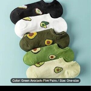 5 pair Avocado low cut ankle socks